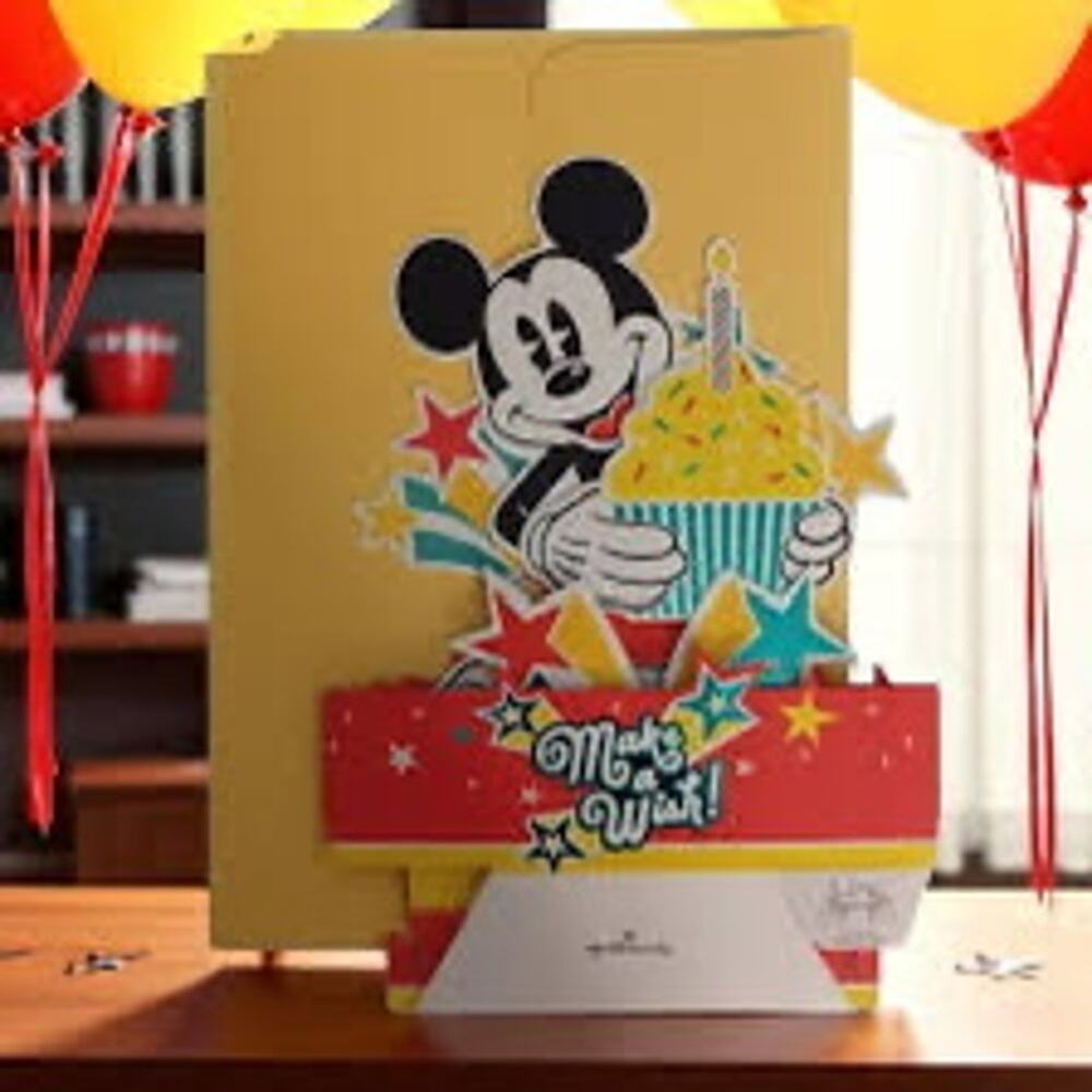 BUNDLE OF 2 Hallmark Disney Mickey Mouse Pop Up Birthday Card 3D “Make a Wish” - Picture 2 of 4